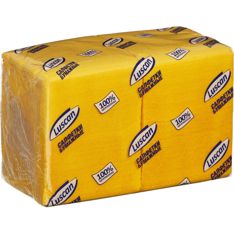 Салфетки бумажные Luscan Profi Pack 1сл24х24 желтые 400шт/уп