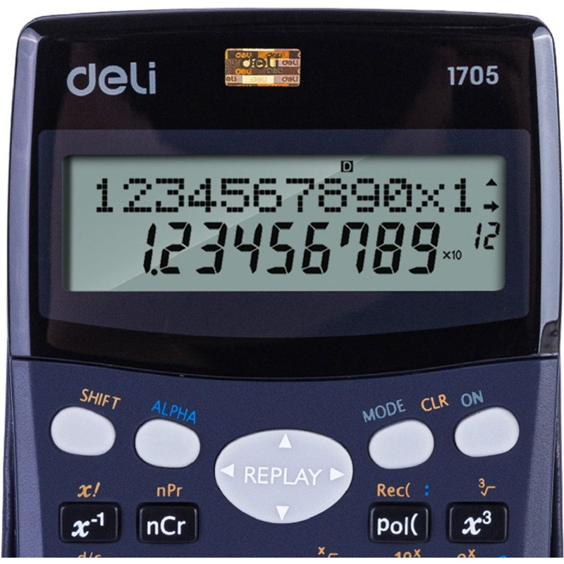 Калькулятор научный Deli E1705,10-р,2 стр,240 фун.,бат.,157x77мм,темн.син