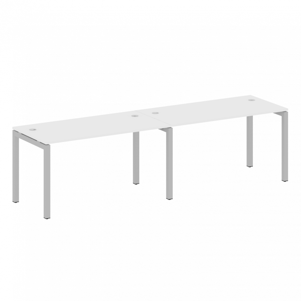 Metal System Quattro Рабочая станция на 2 места на П-образном м/к 50БП.СМ-2.3 Белый/Металл Серый 280