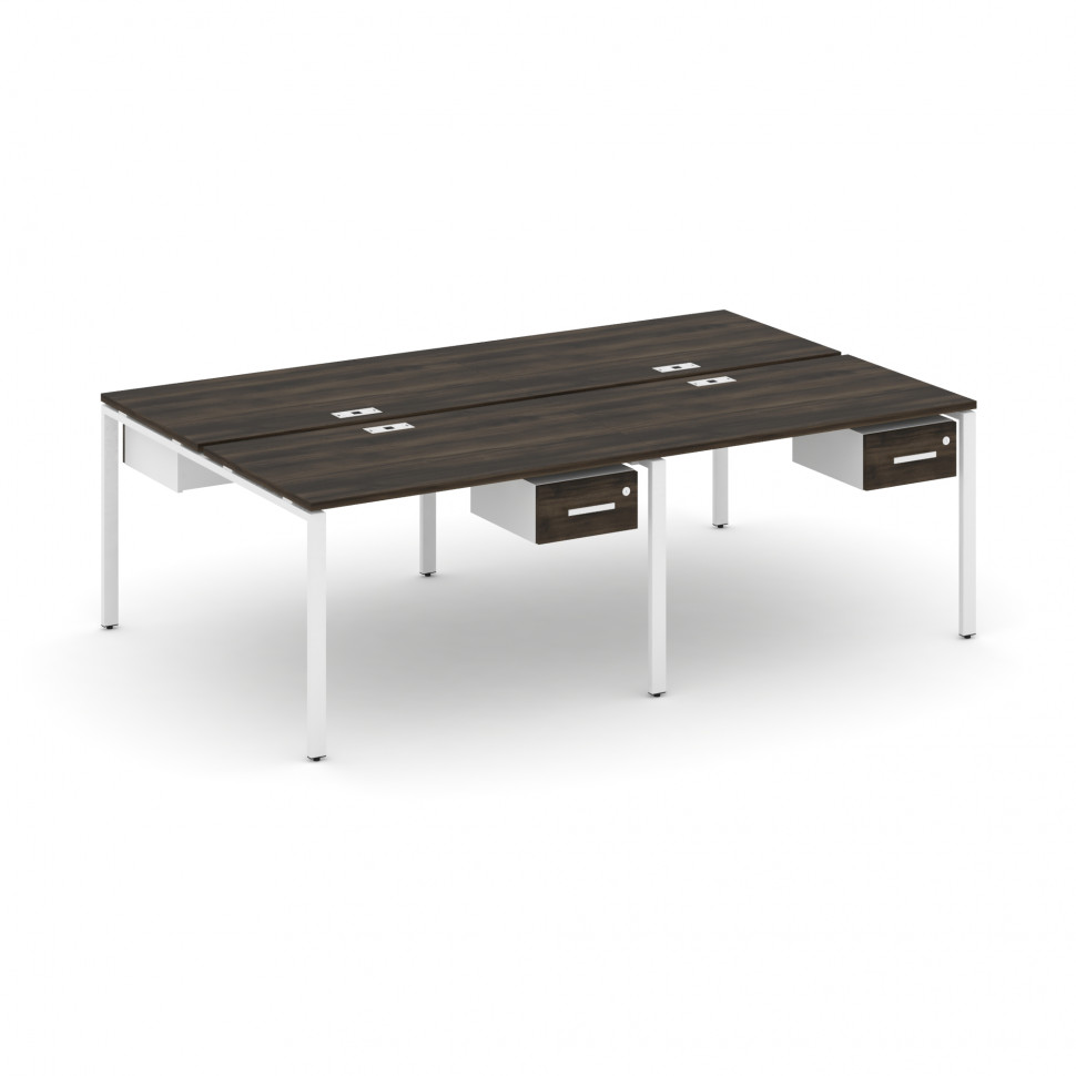 Concept Рабочая станция двухсторонняя с подвесными тумбами на 4 места CN.DRS-130 W Дуб Мали/Белый Бр