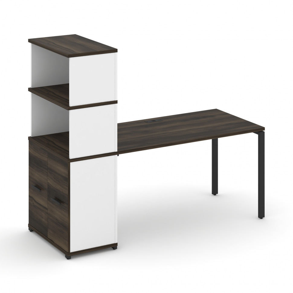 Concept Стол рабочий с опорным распаш. шкафом с надставкой выс. CN.SP-231 B Дуб Мали/Белый Бриллиант Concept Стол рабочий с опорным распаш. шкафом с надставкой выс. CN.SP-231 B Дуб Мали/Белый Бриллиант