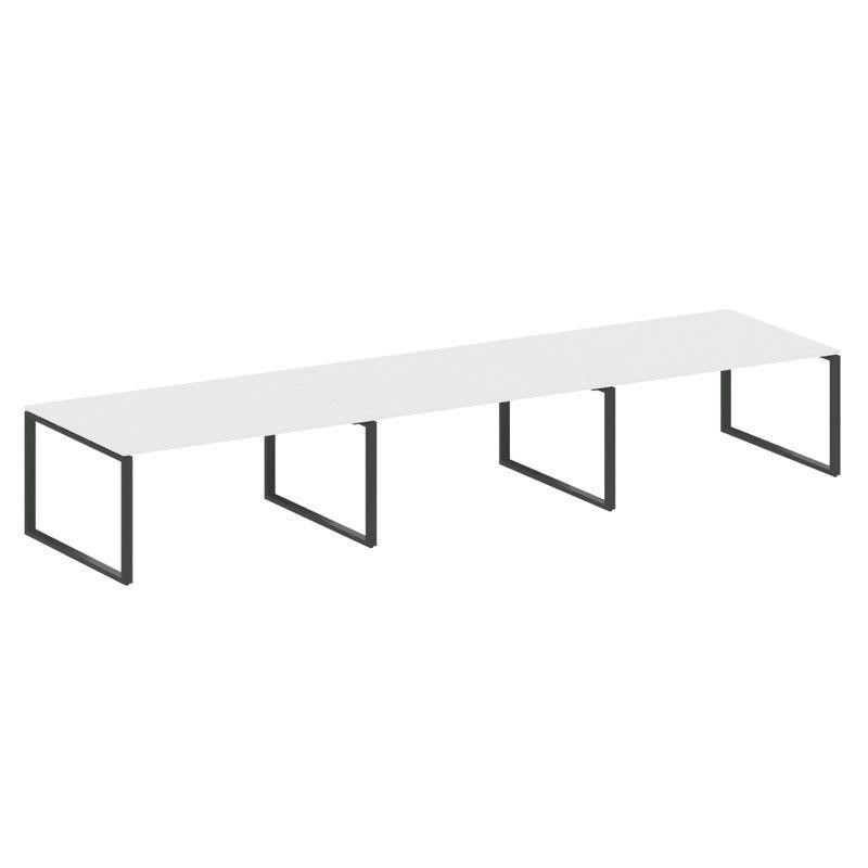 Metal System Переговорный стол (3 столешницы) на О-оразном м/к БО.ПРГ-3.4 Белый/Металл Антрацит 4800