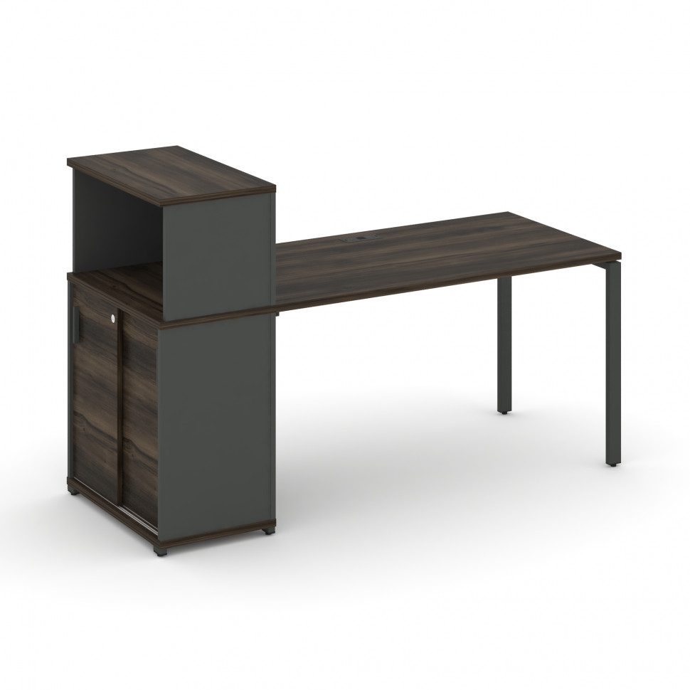 Concept Стол рабочий с опорным шкафом-купе с надставкой низ. CN.SP-239 A Дуб Мали/Антрацит/Металл Ан Concept Стол рабочий с опорным шкафом-купе с надставкой низ. CN.SP-239 A Дуб Мали/Антрацит/Металл Ан