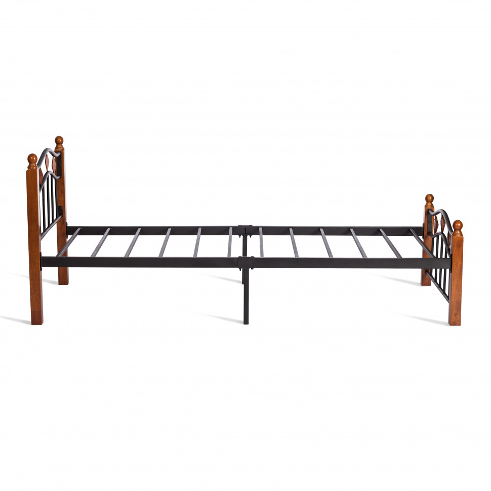 Кровать AT-126 дерево гевея/металл, 90*200 см (Single bed), красный дуб/черный