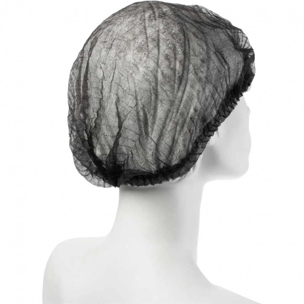 Шапочка Шарлотта неткан. черная, пл 12г 48 см Комус, 100шт/уп Шапочка Шарлотта неткан. черная, пл 12г 48 см Комус, 100шт/уп