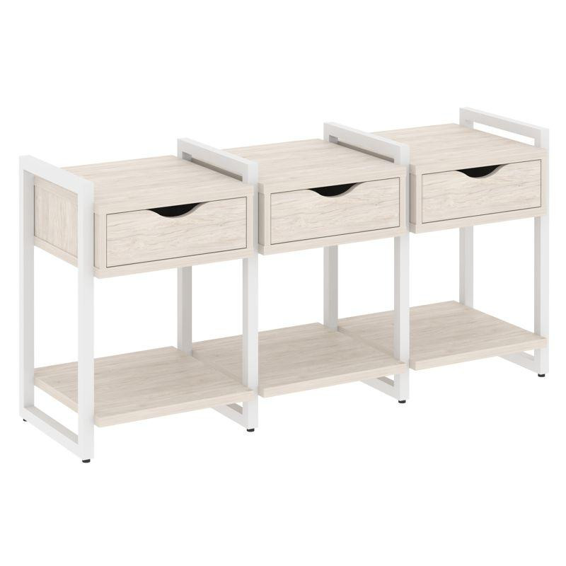 Loft Тумба на регулируемых опорах VR.L-TN-4.O Денвер Светлый/Металл Белый 1440*460*719