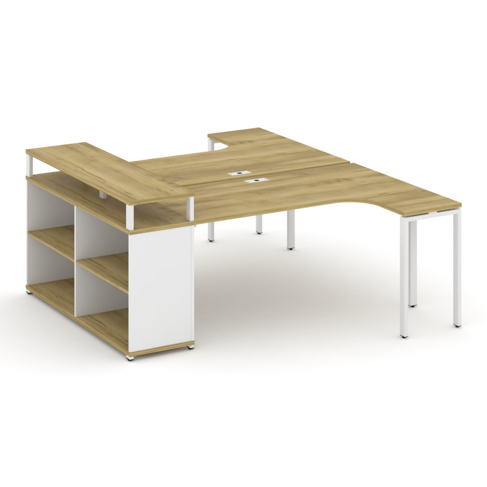Concept Рабочая станция с опорным стеллажом с верх. горизонтом CN.DSA-204 Дуб Винченцо/Белый Бриллиа