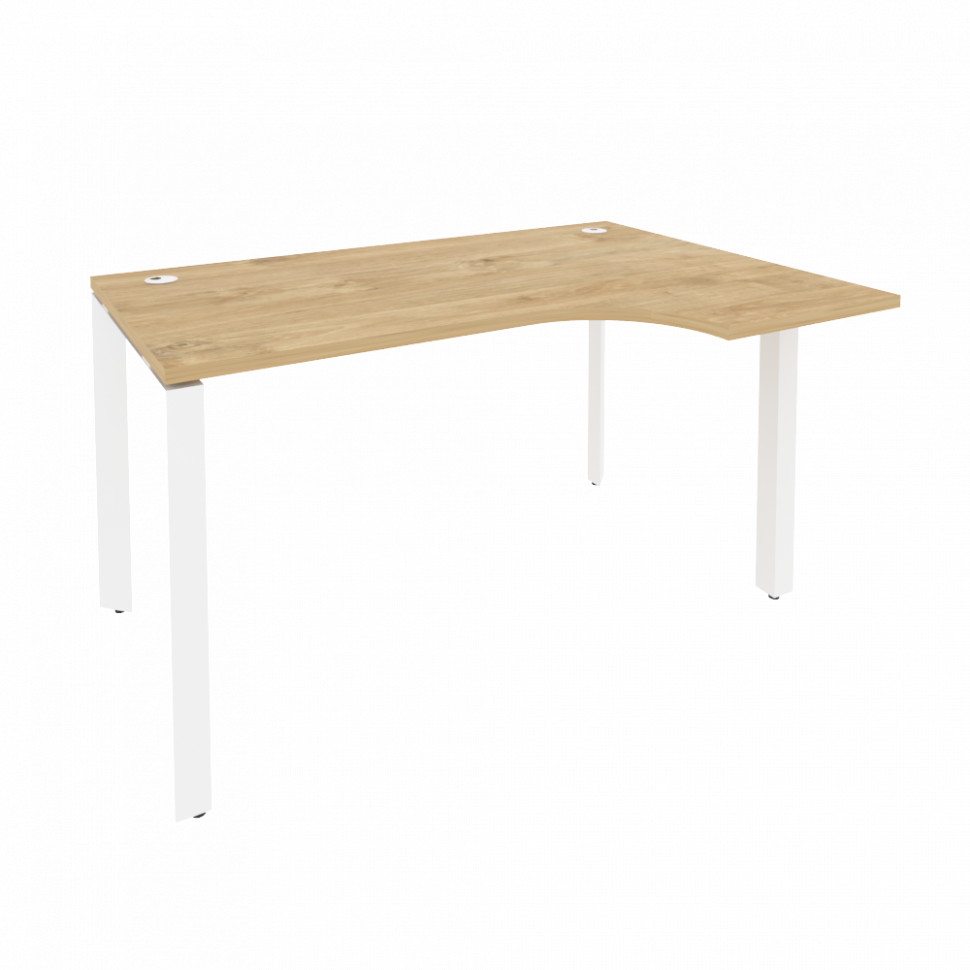 Onix Стол эргономичный правый на П-образном м/к O.MP-SA-2 (R) Тиквуд Светлый/Металл Белый 1380*980*7 Onix Стол эргономичный правый на П-образном м/к O.MP-SA-2 (R) Тиквуд Светлый/Металл Белый 1380*980*7