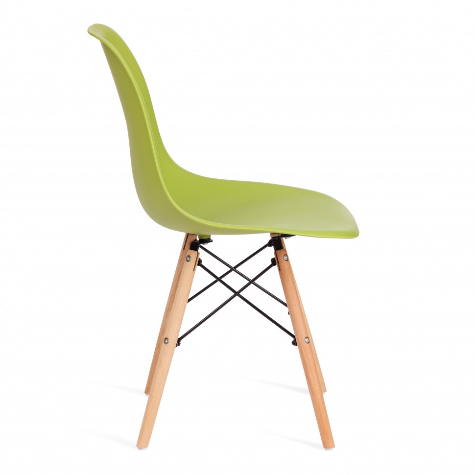 Стул CINDY (EAMES) (mod. 001) дерево бук/металл/сиденье пластик, 51x46x82см, оливковый 66012