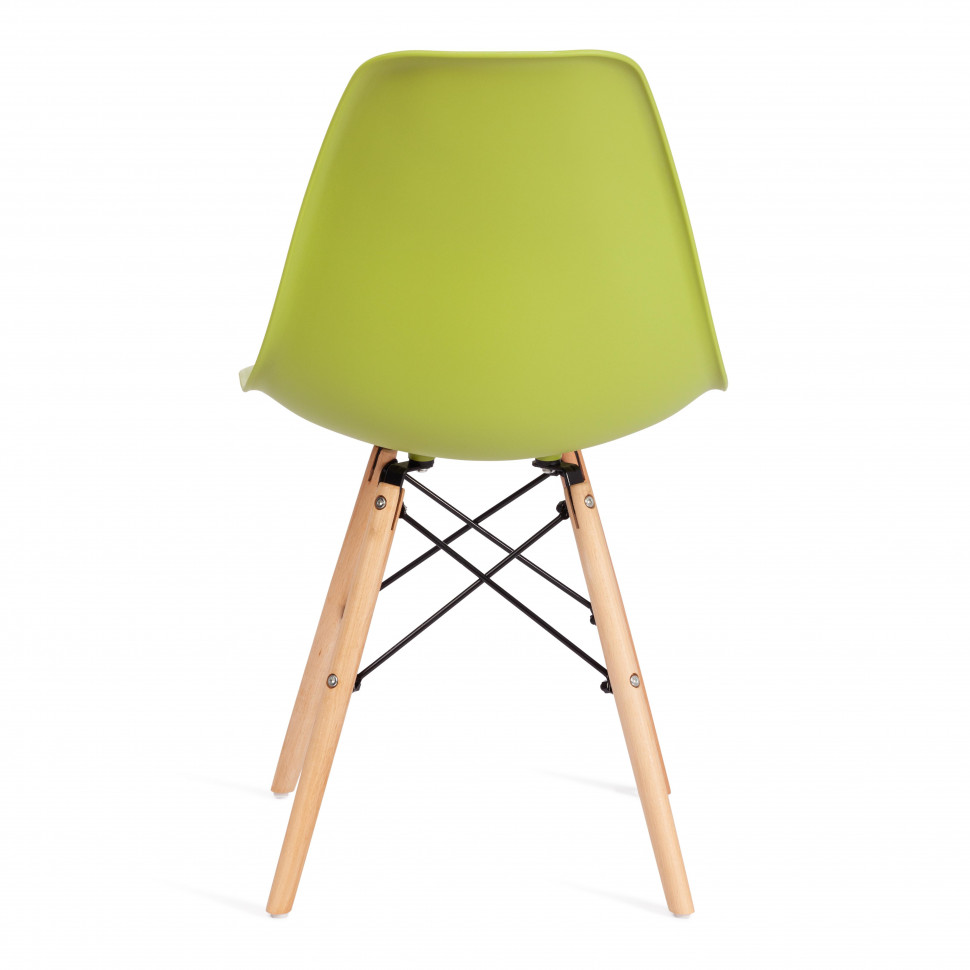 Стул CINDY (EAMES) (mod. 001) дерево бук/металл/сиденье пластик, 51x46x82см, оливковый 66012