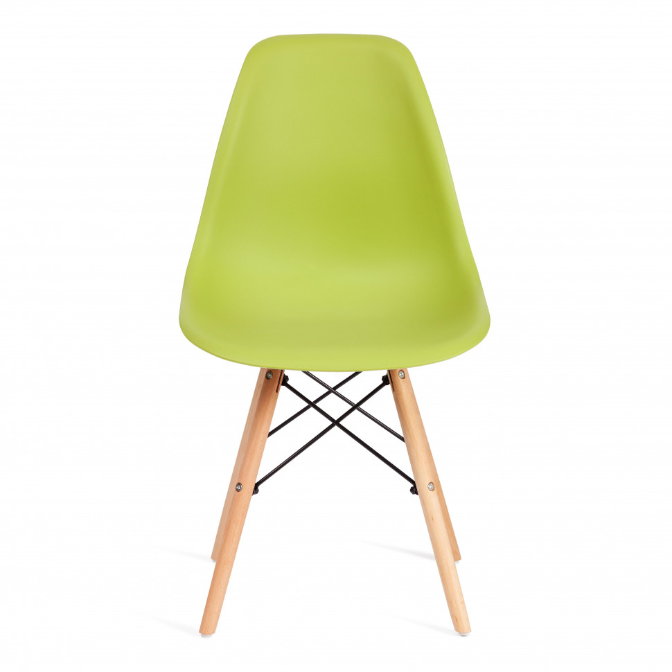 Стул CINDY (EAMES) (mod. 001) дерево бук/металл/сиденье пластик, 51x46x82см, оливковый 66012