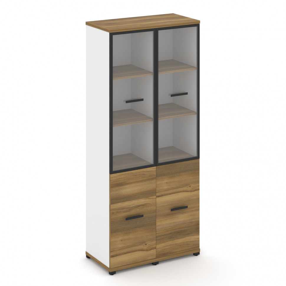 Concept Шкаф 2 узкие секции, 5 ниш CN.STU-522 RPB B Сандал Янтарный/Белый Бриллиант/Металл Черный/Пр