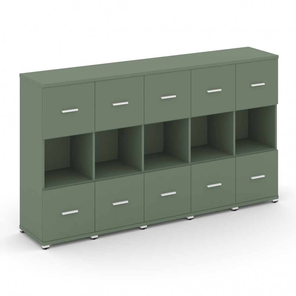 Concept Шкаф 5 узких секций, 3 ниши CN.STU-355 W Кобо/Металл Белый 2084*420*1186