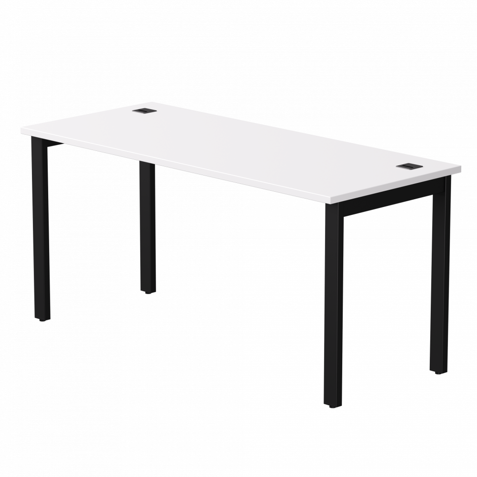 Стол прямой Everprof EVO (ЭВО) на металлокаркасе 1580х670х755 мм Белый/Черный