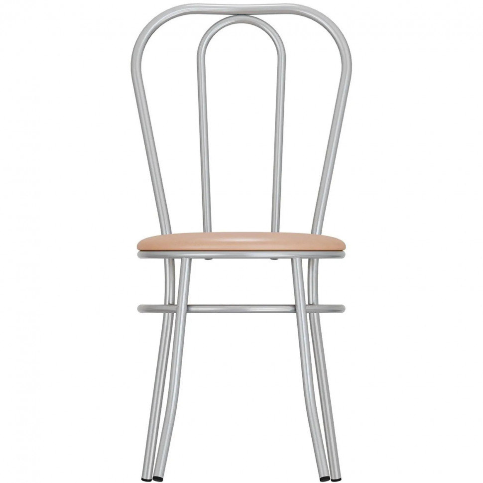 Стул для столовых AM_Венский .Кар-с сер.Мет9006 глц,сид к/з ФортунаКрембеж