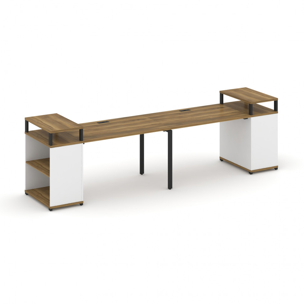 Concept Рабочая станция с опорными стеллажами с верх. горизонтами CN.ORS-206 Сандал Янтарный/Белый Б Concept Рабочая станция с опорными стеллажами с верх. горизонтами CN.ORS-206 Сандал Янтарный/Белый Б