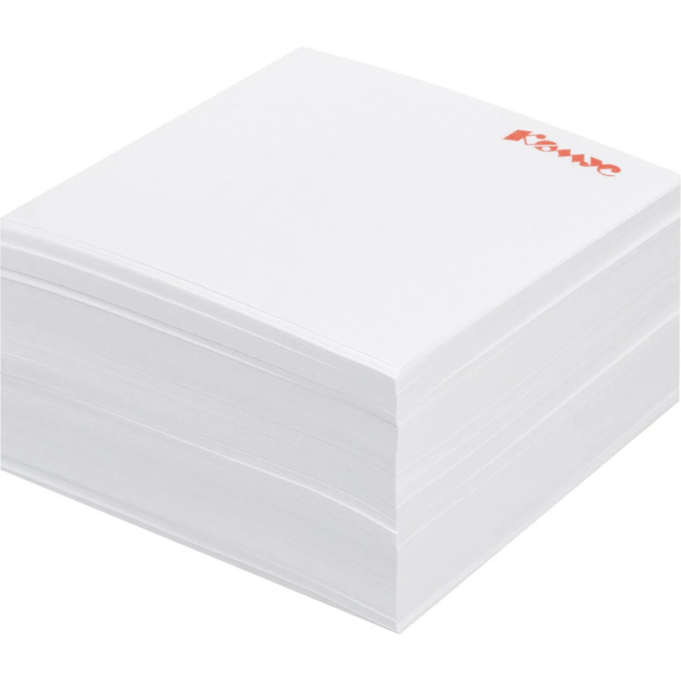 Блок для записей КОМУС запасной 9х9х5 белый блок 100г, 100% лого