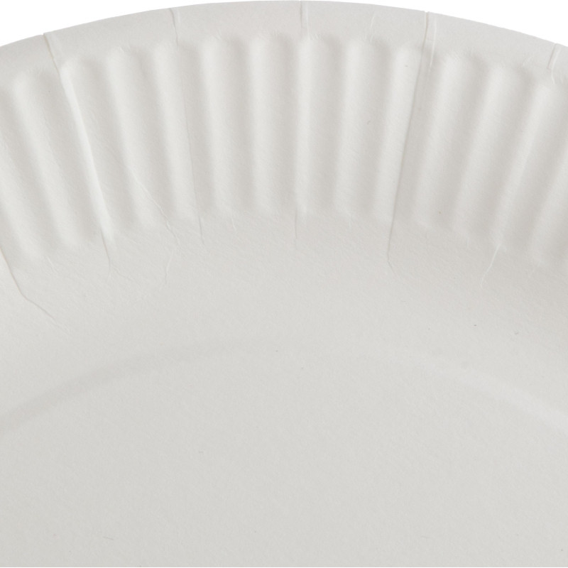 Тарелка одноразовая бум. 23см круглая, белая, 250г/м2, 50шт/уп