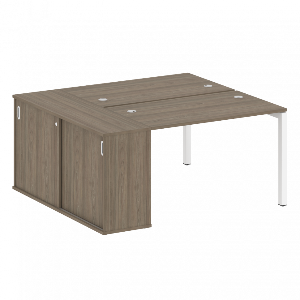 Metal System Quattro Рабочая станция с шкафом-купе на П-образном м/к 50БП.РС-СШК-1.2 Т Вяз Благородн