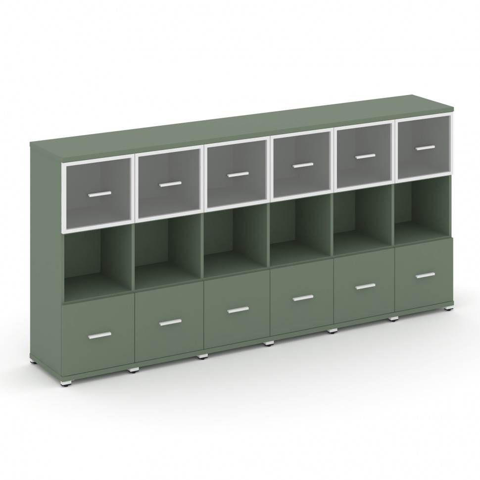 Concept Шкаф 6 узких секций, 3 ниши CN.STU-365 RPW W Кобо/Металл Белый/Прозрачный 2500*420*1186 Concept Шкаф 6 узких секций, 3 ниши CN.STU-365 RPW W Кобо/Металл Белый/Прозрачный 2500*420*1186