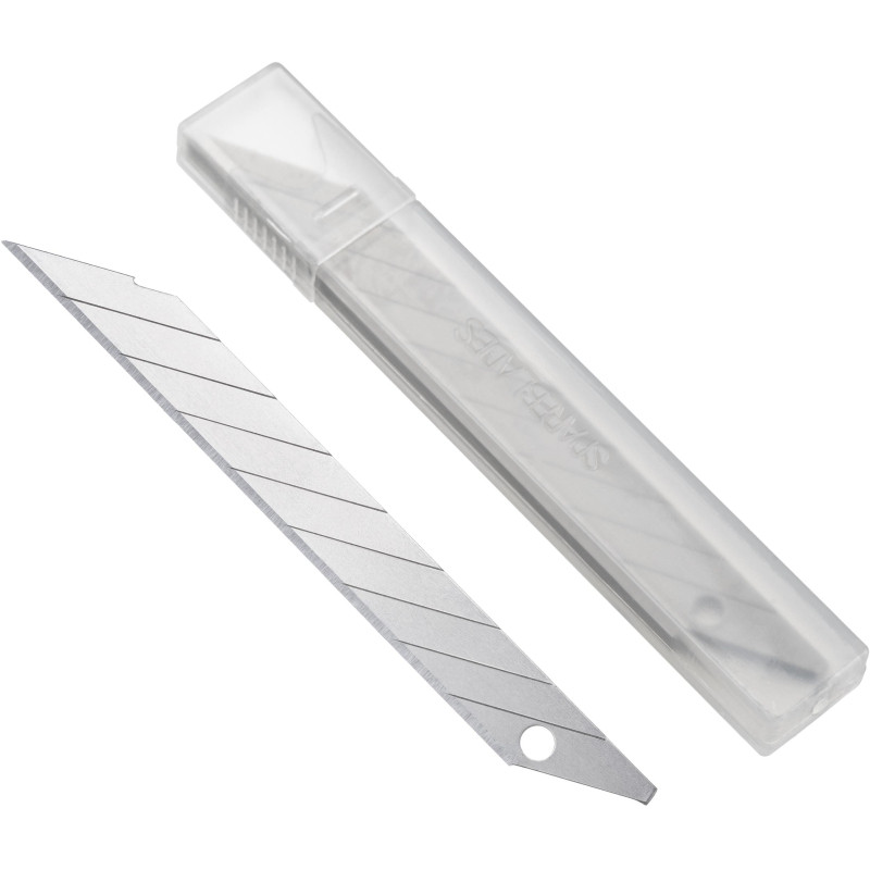 Лезвие для ножей запасное TOPFORT 9мм сегм.,сталь,30град,10шт/уп