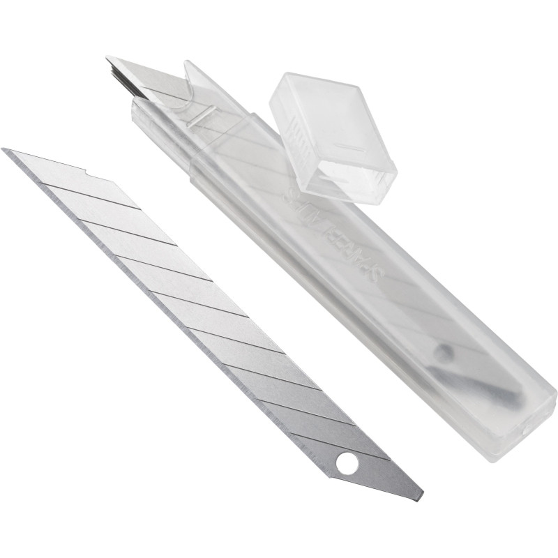 Лезвие для ножей запасное TOPFORT 9мм сегм.,сталь,30град,10шт/уп