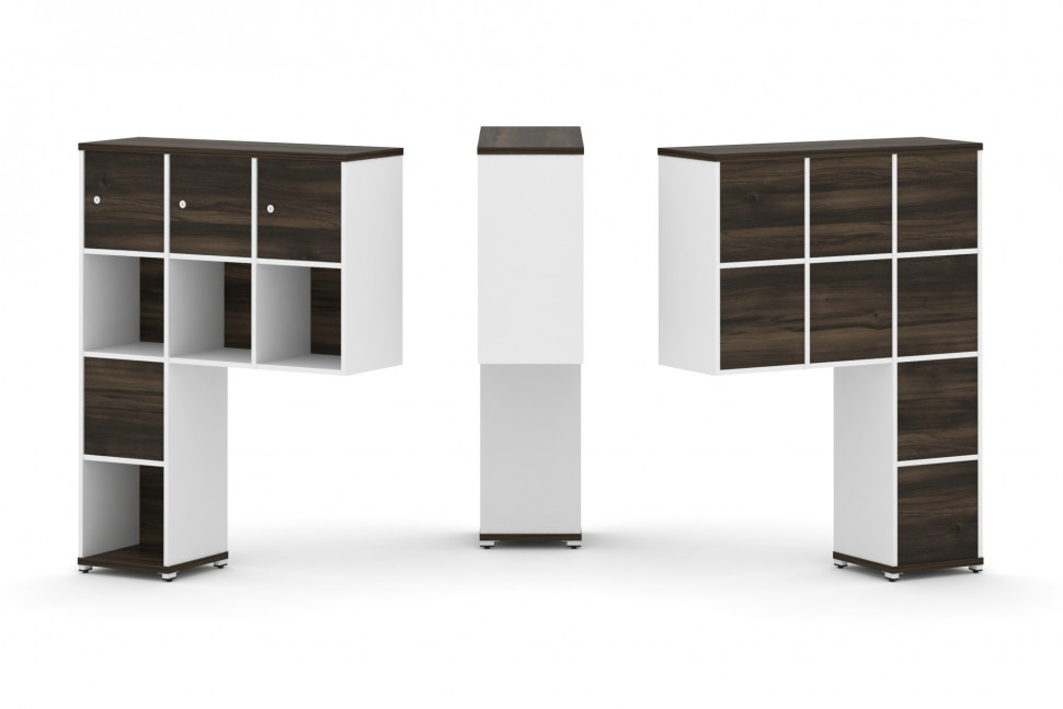 Concept Надставка высокая CN.ONV-004 Дуб Мали/Белый Бриллиант/Металл Белый 1099*350*1486