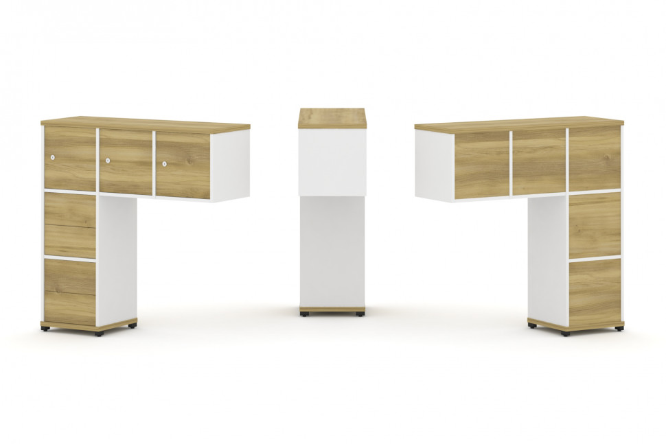 Concept Надставка низкая CN.ONN-005 Дуб Винченцо/Белый Бриллиант/Металл Черный 1099*365*1130