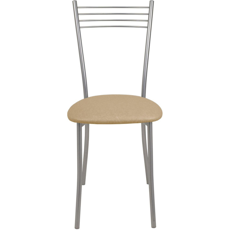 Стул для столовых 0MX_GL ХЛОЯ эмаль серебро, к/з стандарт 276 бежевый