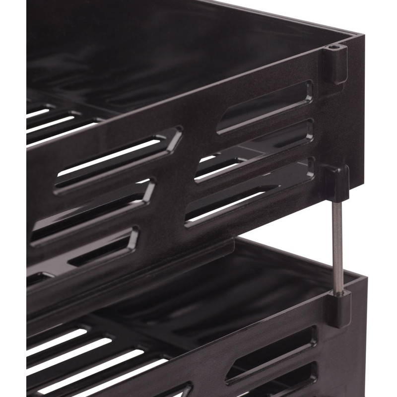 Лоток горизонтальный для бумаг Attache 3шт/наб на металл стерж черный