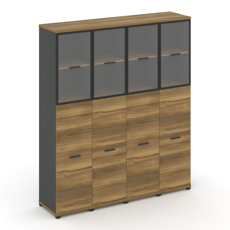 Concept Шкаф 4 узкие секции, 5 ниш CN.STU-545 RPB A Сандал Янтарный/Антрацит/Металл Антрацит/Прозрач