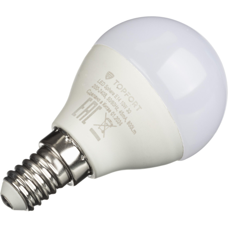 Лампа светодиодная Topfort E14 10W 3000K шар