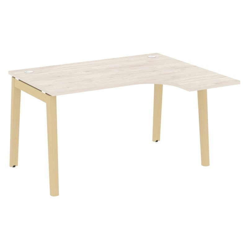 Onix Wood Стол эргономичный правый OW.SA-3 (R) Денвер Светлый/Дуб Светлый/Металл Белый 1380*1180*750