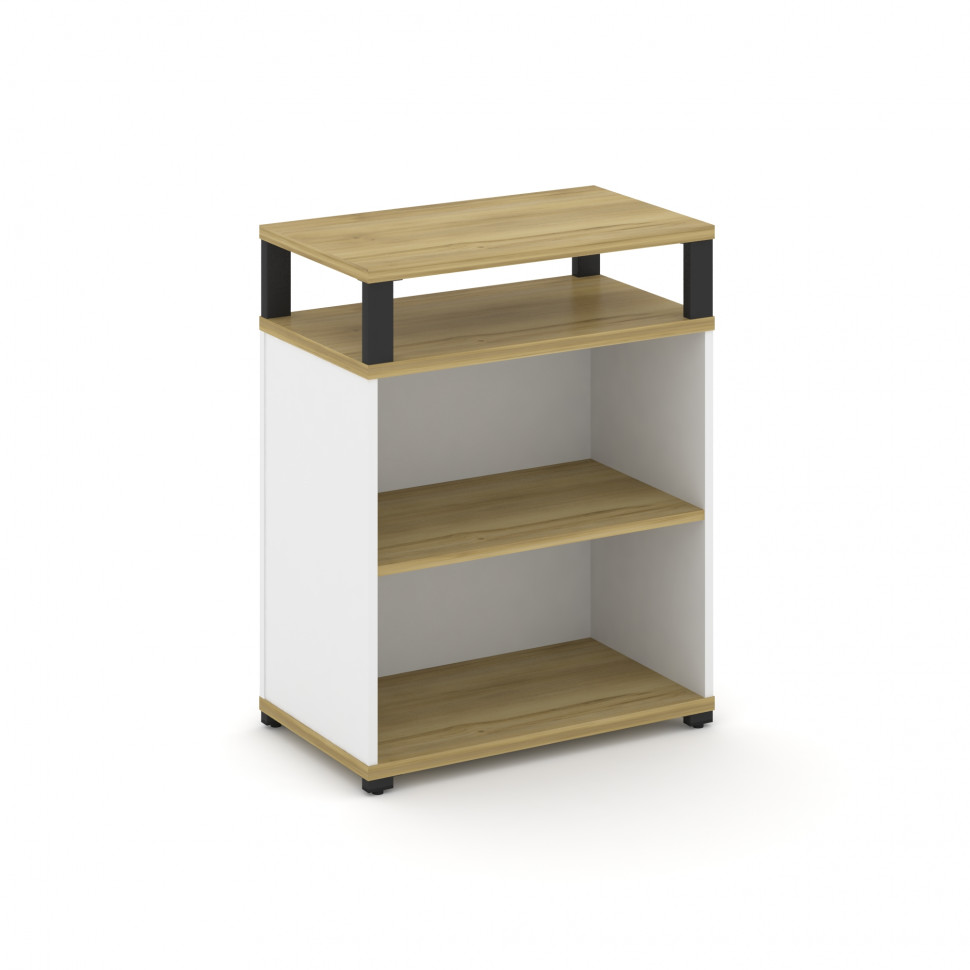 Concept Стеллаж опорный/приставной с верх. горизонтом  CN.SOPO-002 Дуб Винченцо/Белый Бриллиант/Мета