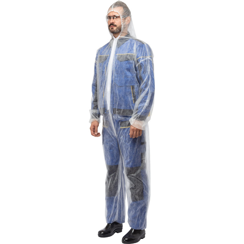 Комбинезон одноразовый Каспер 50 гр/м2 ламинированный белый р-р XXL 1 шт/уп