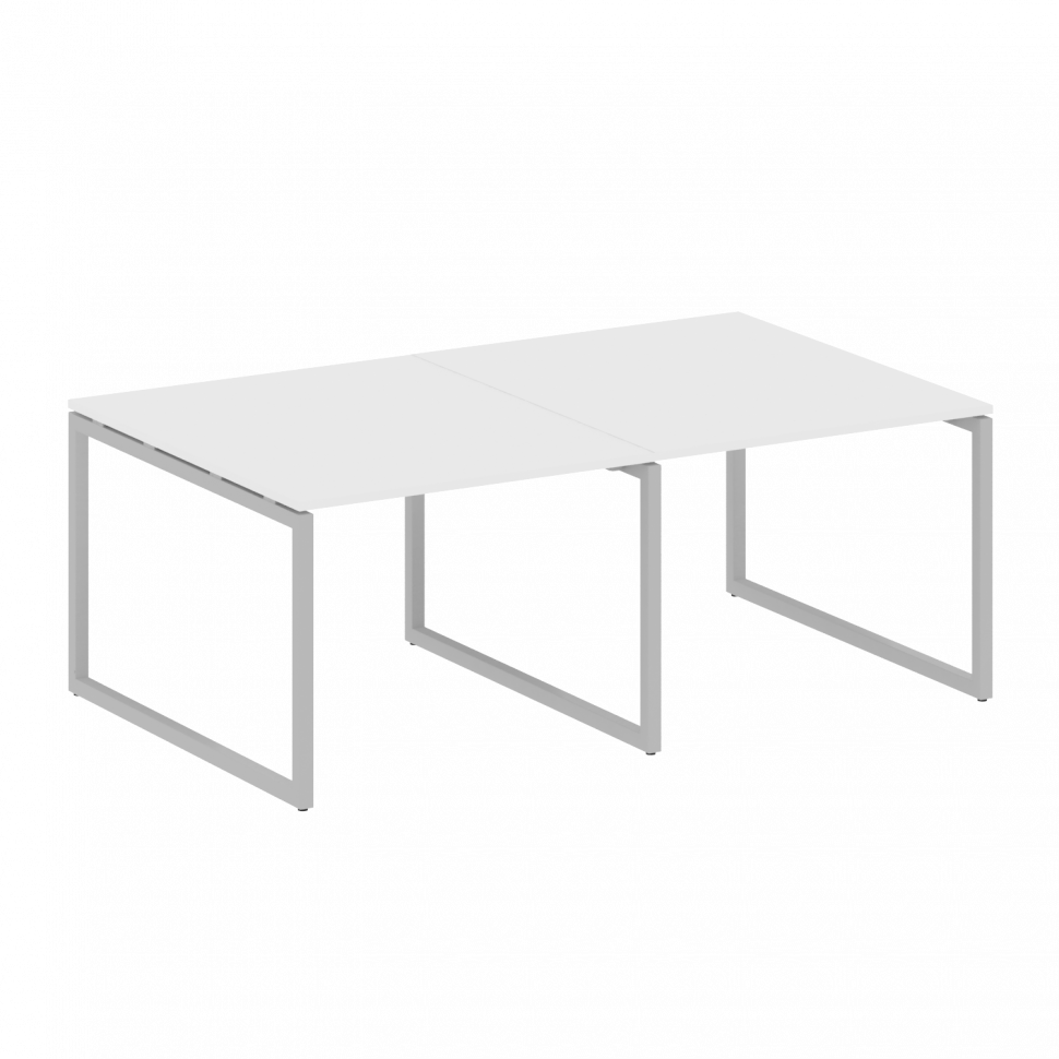 Metal System Quattro Перег. стол (2 столешницы) на О-образном м/к 40БО.ПРГ-2.1 Белый/Металл Серый 20