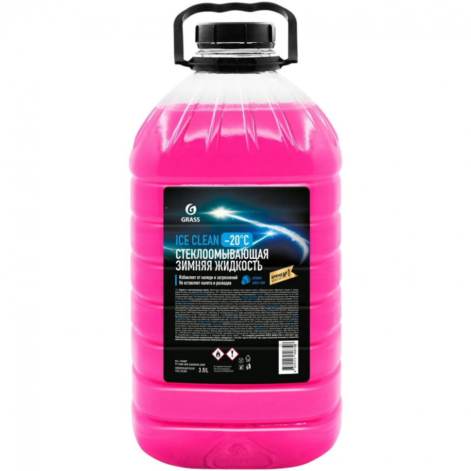 Жидкость стеклоомывающая зимняя Ice Clean - 20 С  3л ПЭТ 4 штуки/уп