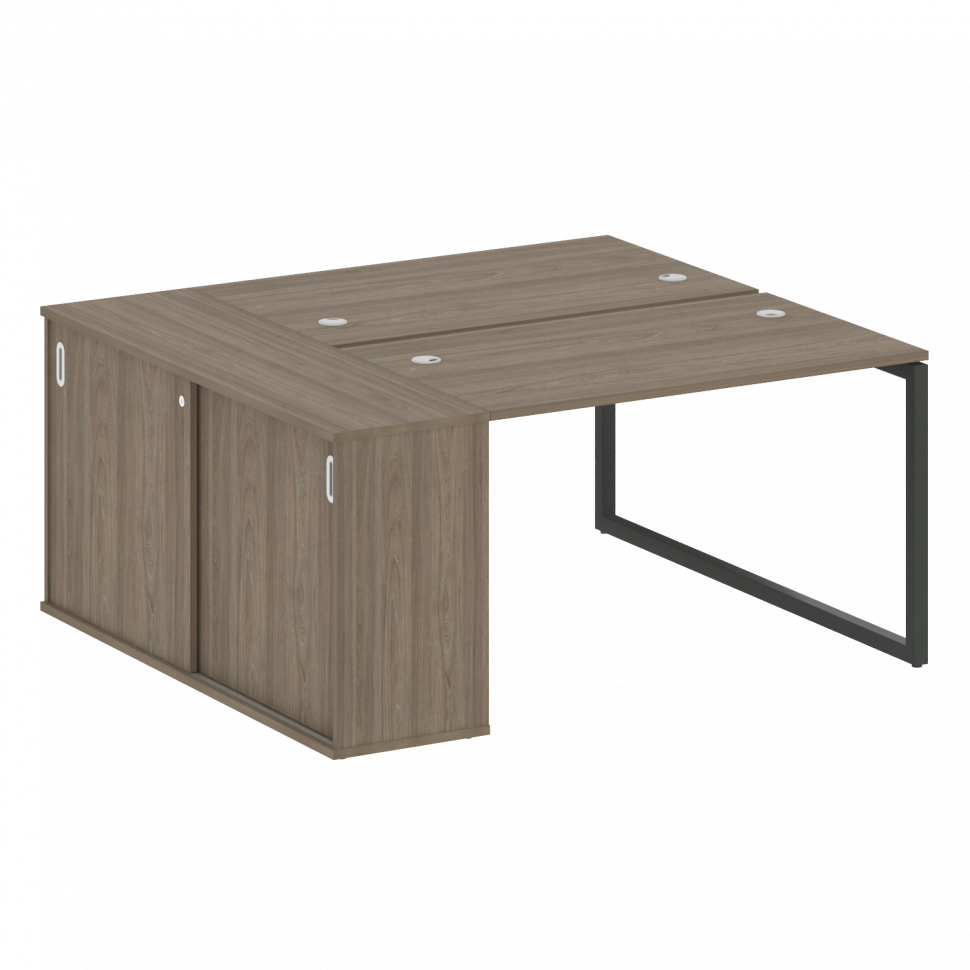 Metal System Quattro Рабочая станция с шкафом-купе на О-образном м/к 40БО.РС-СШК-1.2 Т Вяз Благородн