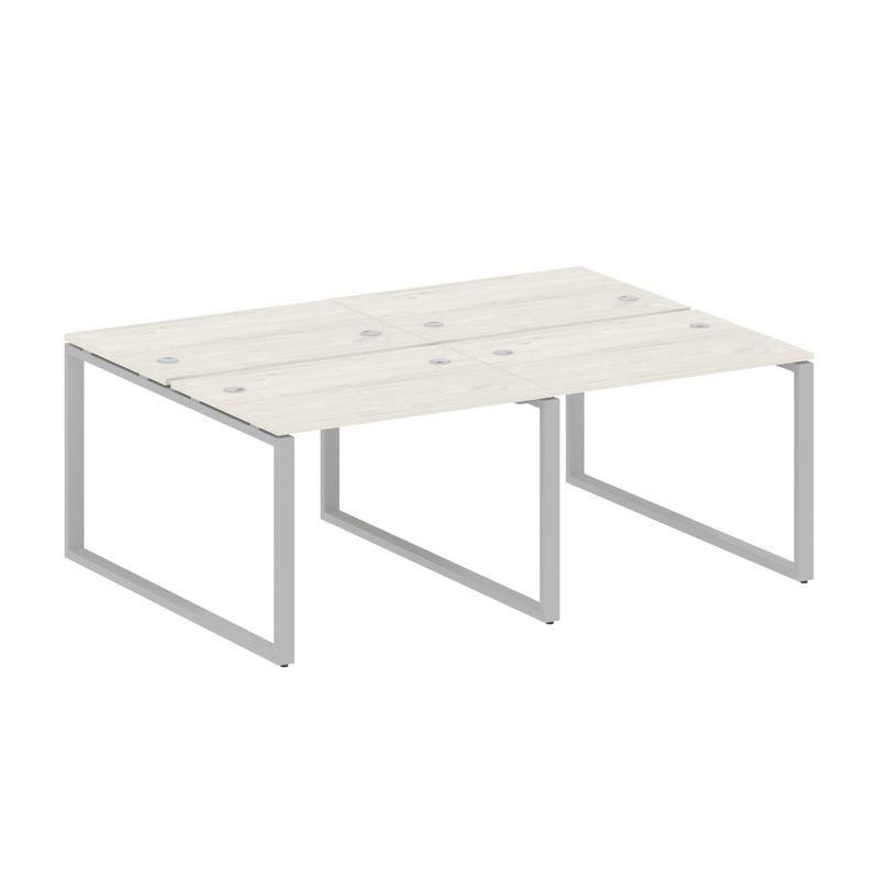 Metal System Рабочая станция на 4 места на О-образном м/к БО.СМ-4.1 Дуб Наварра/Металл Серый 2000*14