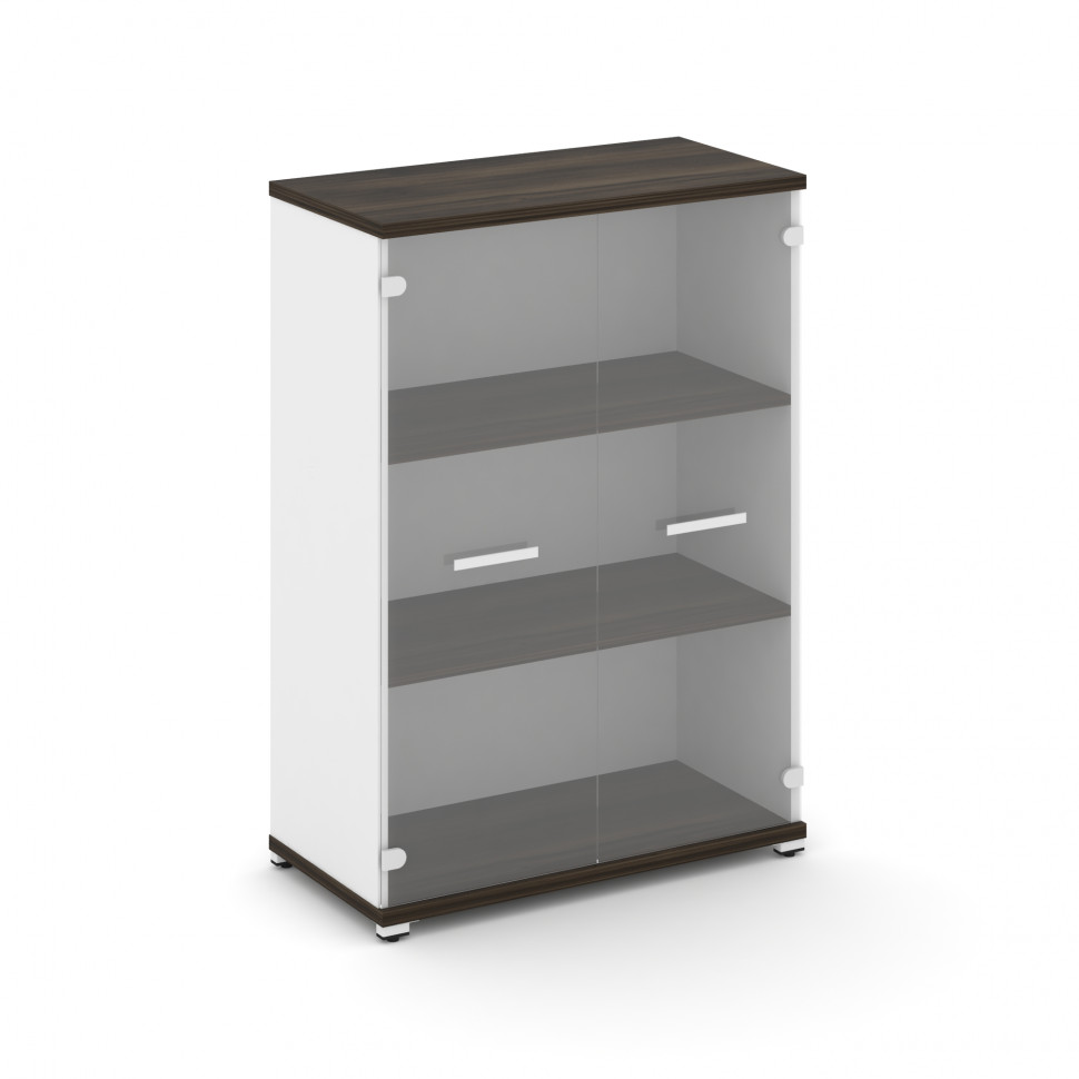 Concept Шкаф 1 широкая секция, 3 ниши CN.STS.E-316 SP W Дуб Мали/Белый Бриллиант/Металл Белый/Прозра