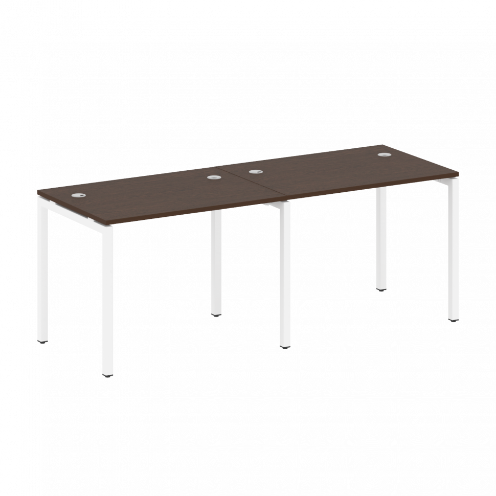 Metal System Quattro Рабочая станция на 2 места на П-образном м/к 40БП.СМ-2.1 Венге Цаво/Металл Белы