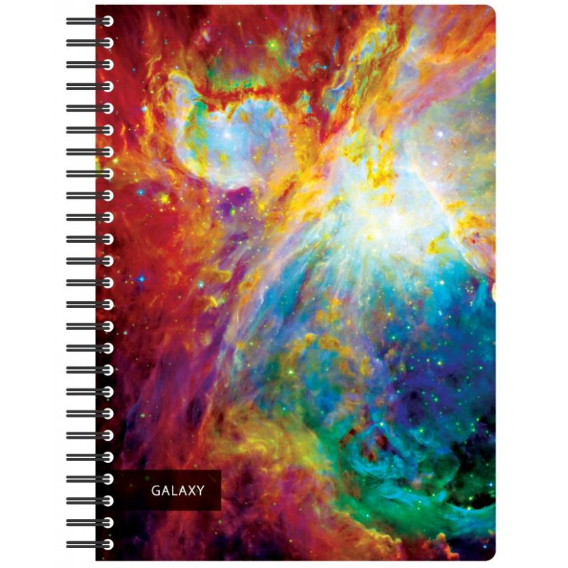 Бизнес-тетрадь 120л,А5,Space Galaxy,210х152мм,70квм,белый,карман