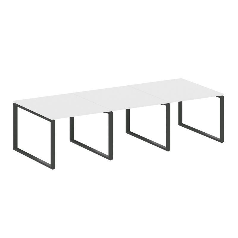 Metal System Переговорный стол (3 столешницы) на О-оразном м/к БО.ПРГ-3.1 Белый/Металл Антрацит 3000 Metal System Переговорный стол (3 столешницы) на О-оразном м/к БО.ПРГ-3.1 Белый/Металл Антрацит 3000
