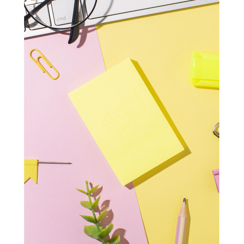 Стикеры Attache Selection с клеев. краем 76х51, неон, желтый 100л