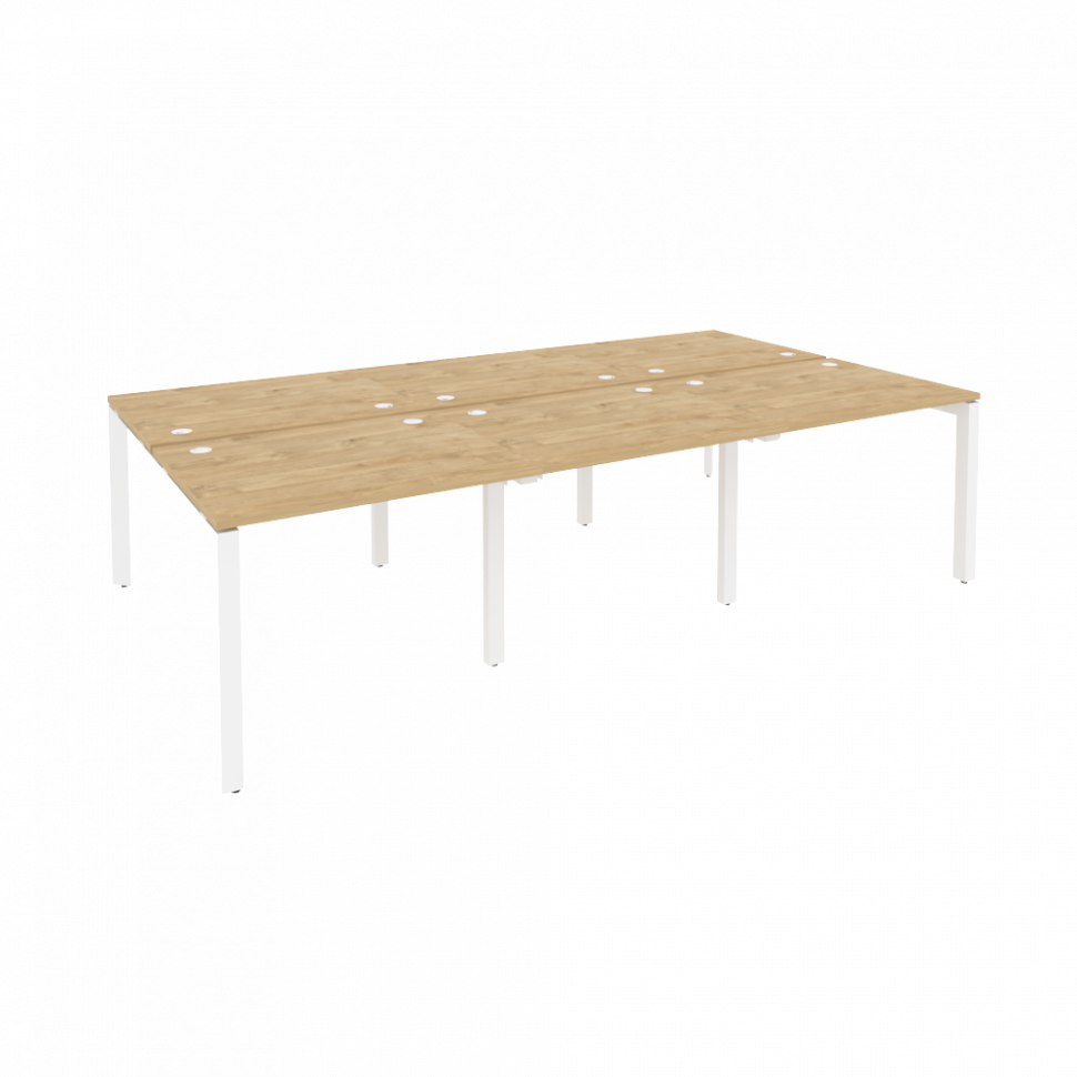 Onix Рабочая станция на П-образном м/к O.MP-D.RS-6.1.8 Тиквуд Светлый/Металл Белый 2940*1635*750