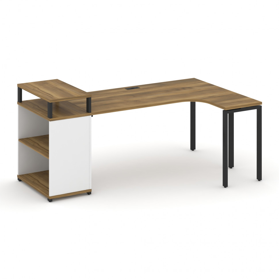 Concept Стол эргономичный с опорным стеллажом с верх. горизонтом CN.SA-204(R) Сандал Янтарный/Белый Concept Стол эргономичный с опорным стеллажом с верх. горизонтом CN.SA-204(R) Сандал Янтарный/Белый