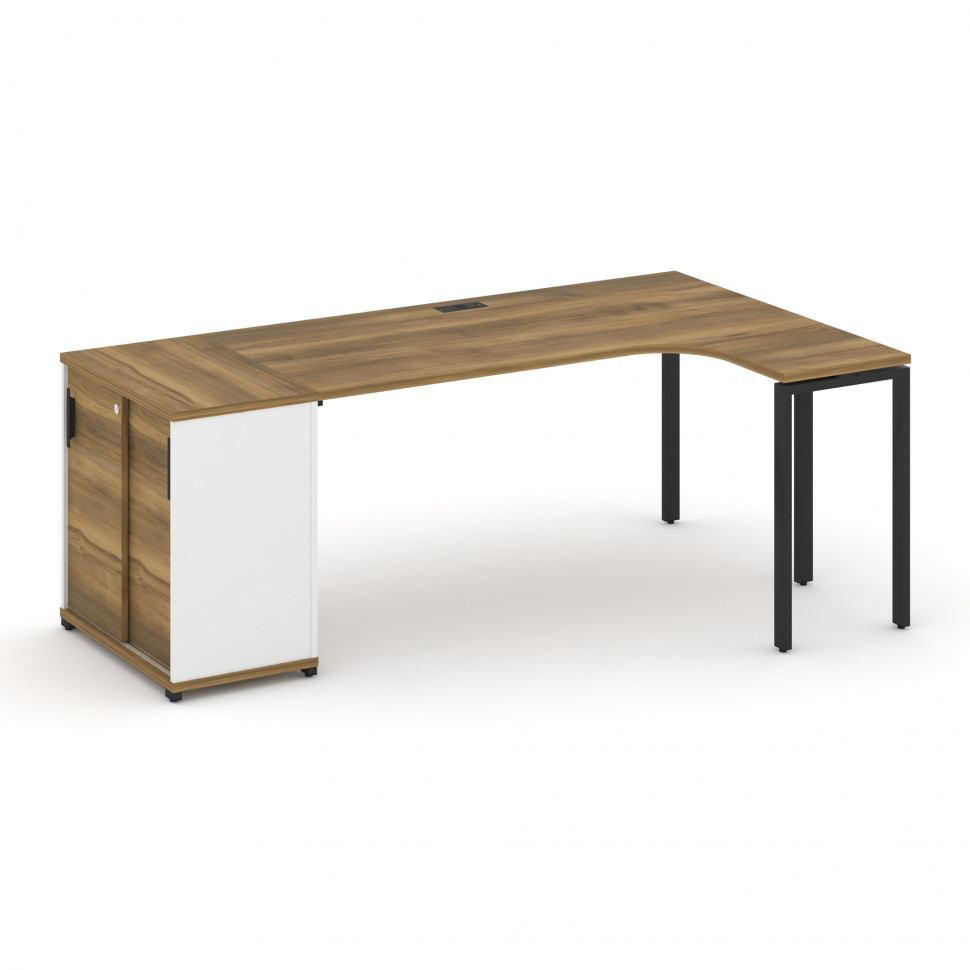 Concept Стол эргономичный с опорным шкафом-купе CN.SA-218(R) B Сандал Янтарный/Белый Бриллиант/Мета Concept Стол эргономичный с опорным шкафом-купе CN.SA-218(R) B Сандал Янтарный/Белый Бриллиант/Мета
