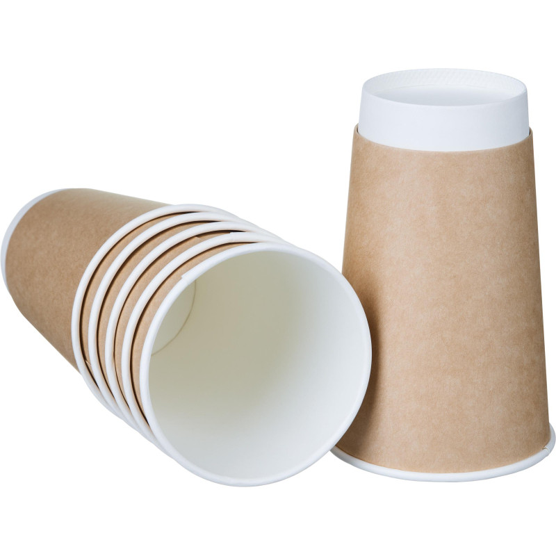 Стакан одноразовый бум двухслойный d-90мм 400мл коричневый (400шт/кор)