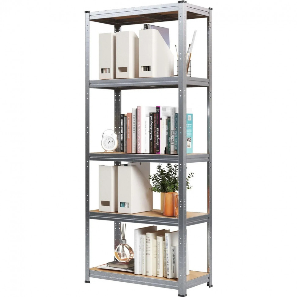 Стеллаж металлический SK6_MZ BONUS, 5 полок. цинк, ХДФ. 1800х750х350