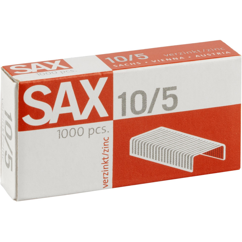 Скобы для степлера N10/5 SAX оцинкованные (2-20 лист.) 1000 шт вупаковке Скобы для степлера N10/5 SAX оцинкованные (2-20 лист.) 1000 шт вупаковке